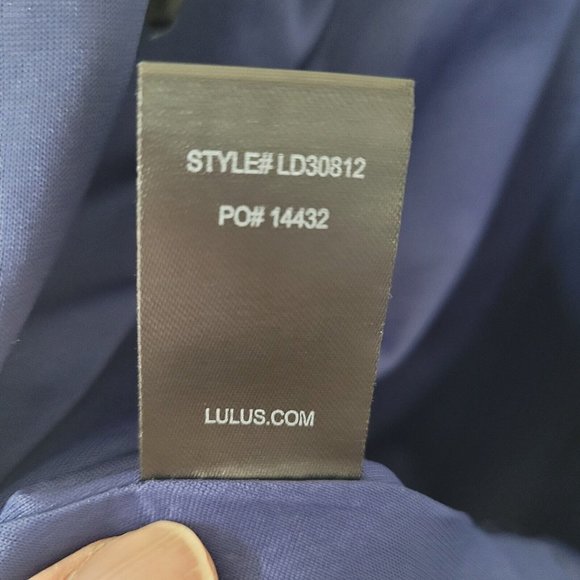 Lulus Dress‎ Womens S Any Sway Shape Or Form Crochet Lace Halter Dress Blue Flaw - Picture 9 of 16